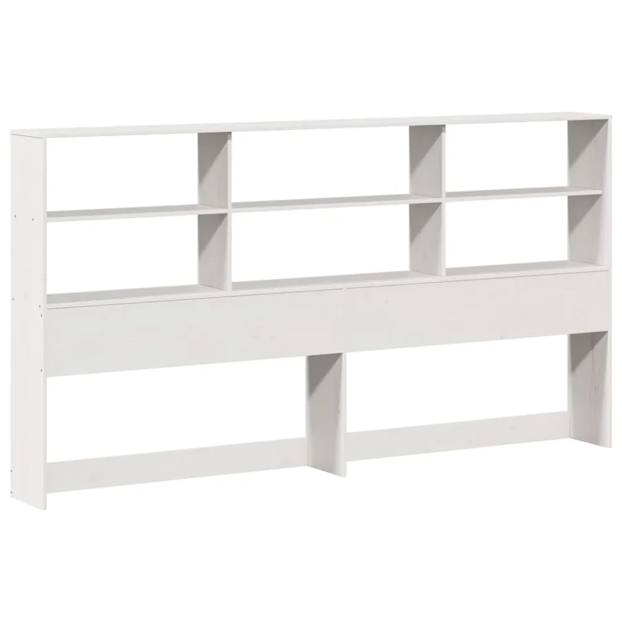Lit bibliothèque sans matelas blanc 180x200 cm bois pin massif - 7