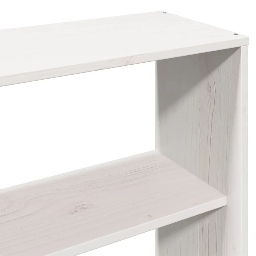 Lit bibliothèque sans matelas blanc 180x200 cm bois pin massif - 9