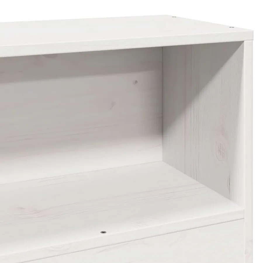 Cadre de lit sans matelas blanc 75x190 cm bois de pin massif - 10