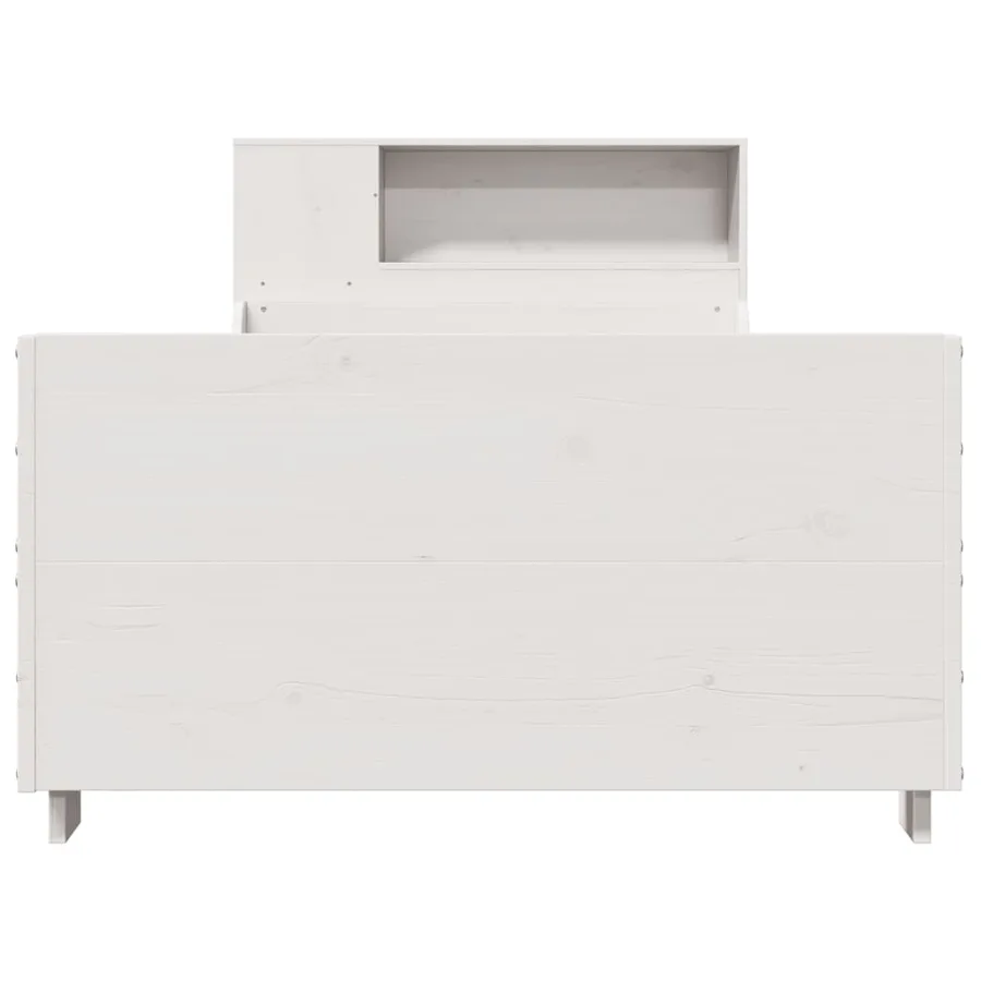 Cadre de lit sans matelas blanc 75x190 cm bois de pin massif - 4