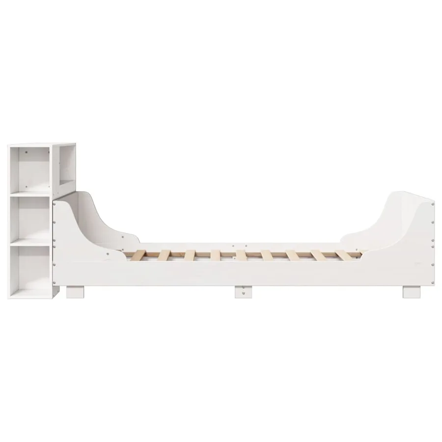 Cadre de lit sans matelas blanc 75x190 cm bois de pin massif - 7