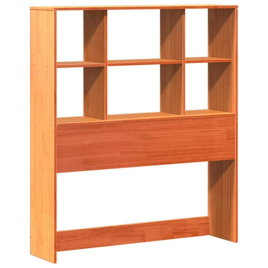 Lit bibliothèque sans matelas cire marron 100x200cm bois massif - 6