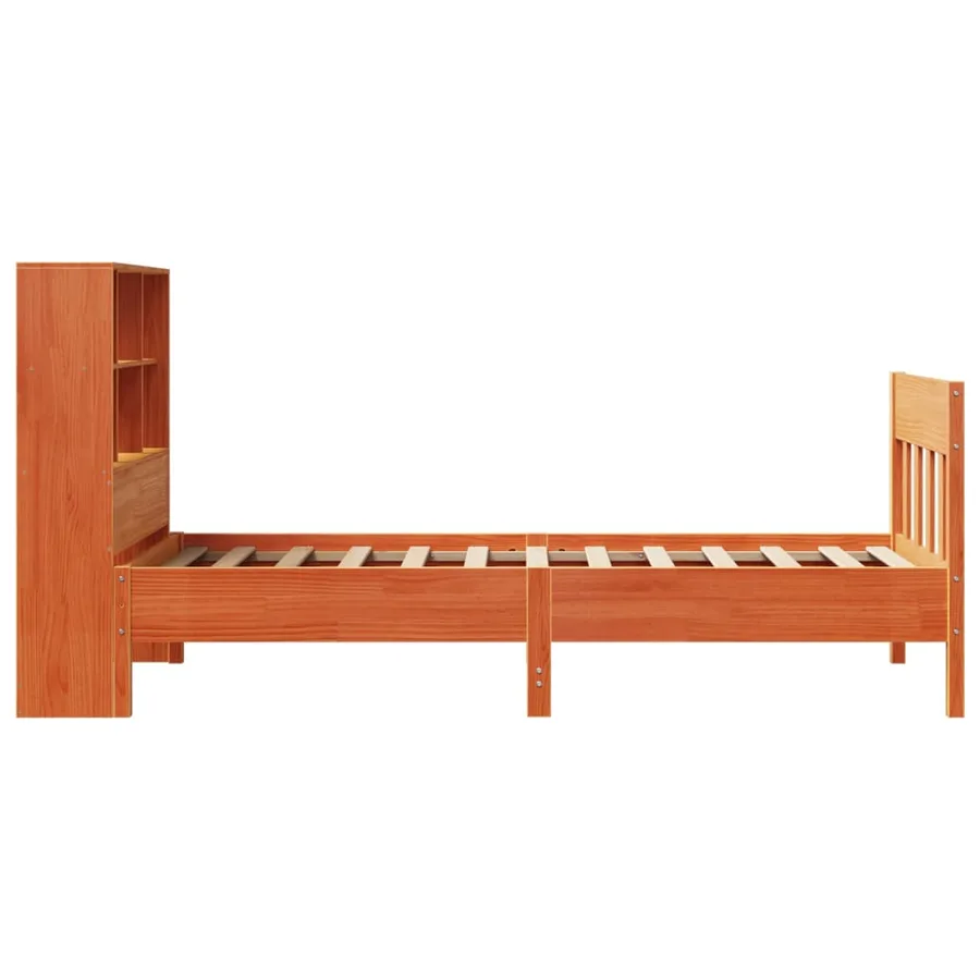 Cadre de lit sans matelas cire marron 100x200cm bois pin massif - 7