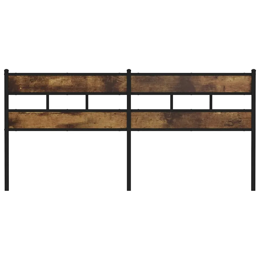 Tête de lit de remplacement chêne fumé 200 cm fer et bois d'ingénierie - 3