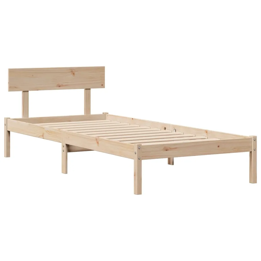 Lit bibliothèque sans matelas 90x200 cm bois de pin massif - 5