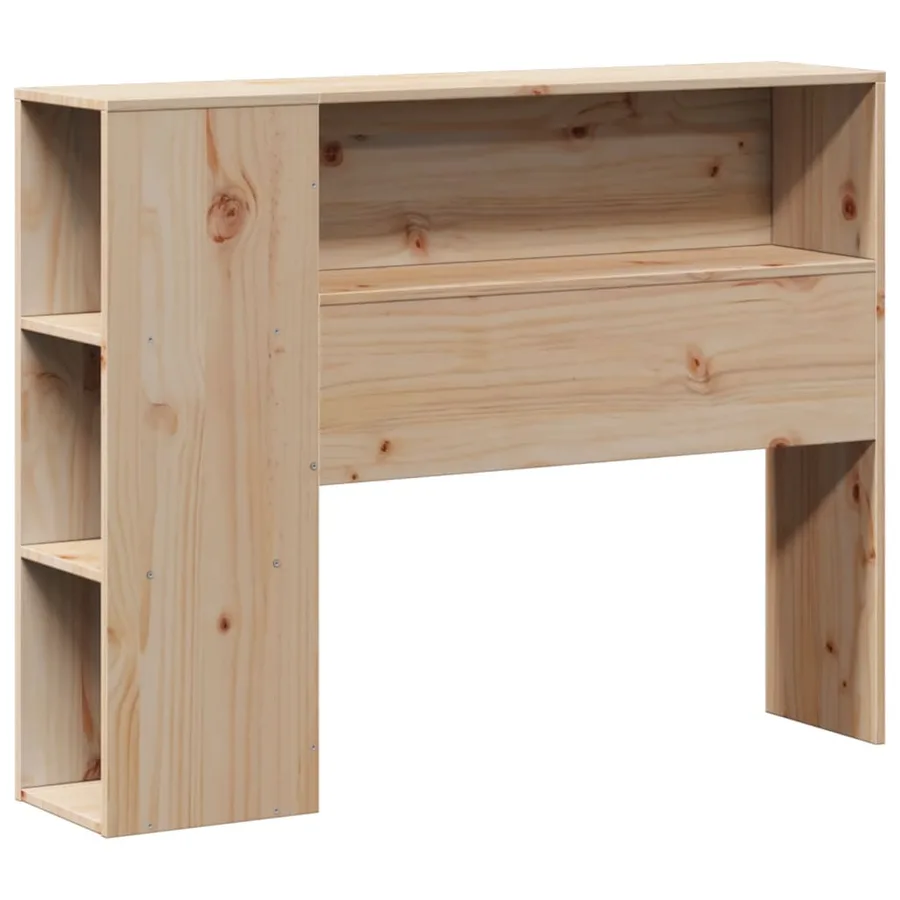 Lit bibliothèque sans matelas 90x200 cm bois de pin massif - 6