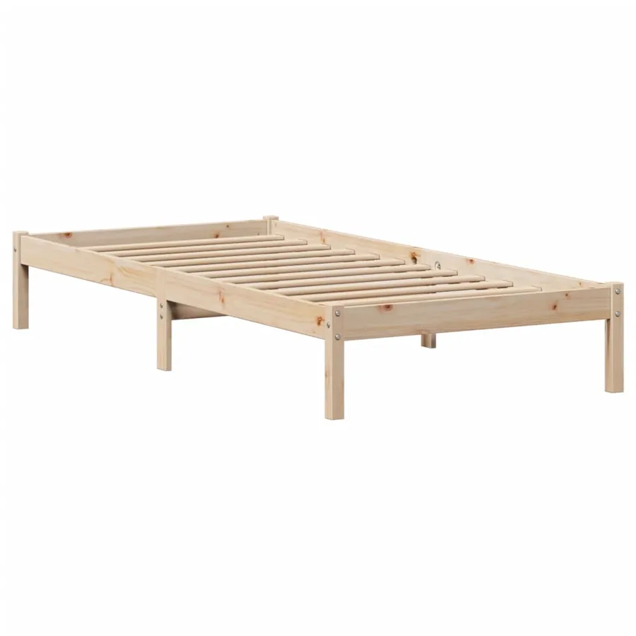 Lit bibliothèque sans matelas 90x200 cm bois de pin massif - 5