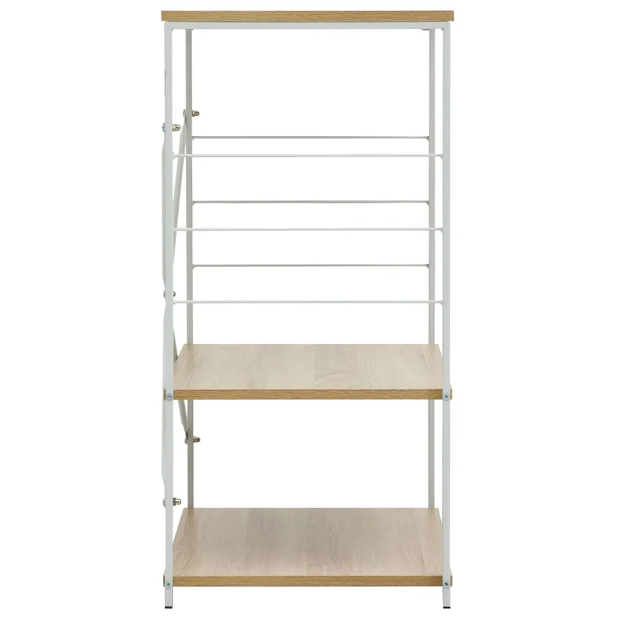 Armoire à micro-ondes Blanc et chêne 60x39,6x79,5 cm - 4