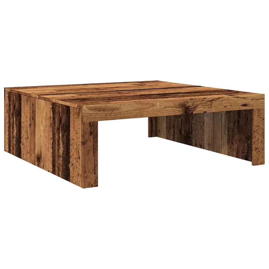 Table basse vieux bois 100x100x35 cm bois d'ingénierie - 2