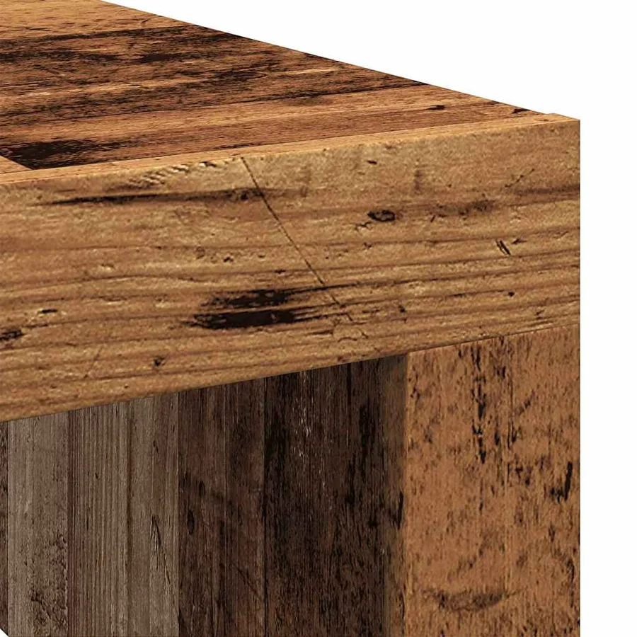 Table basse vieux bois 100x100x35 cm bois d'ingénierie - 7