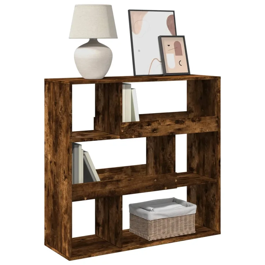 Bibliothèque/Séparateur de pièce chêne fumé 100x33x94,5 cm - 7