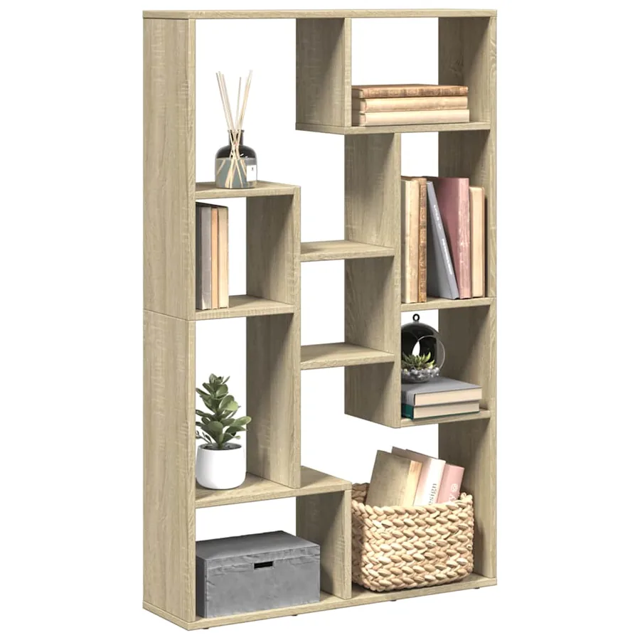 Bibliothèque chêne sonoma 72x20x120,5 cm bois d'ingénierie