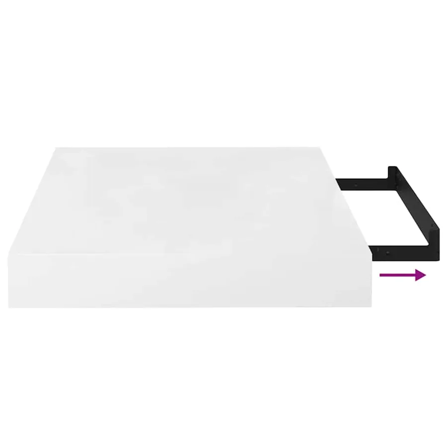 Étagère murale flottante 4 pcs Blanc brillant 23x23,5x3,8cm MDF - 11