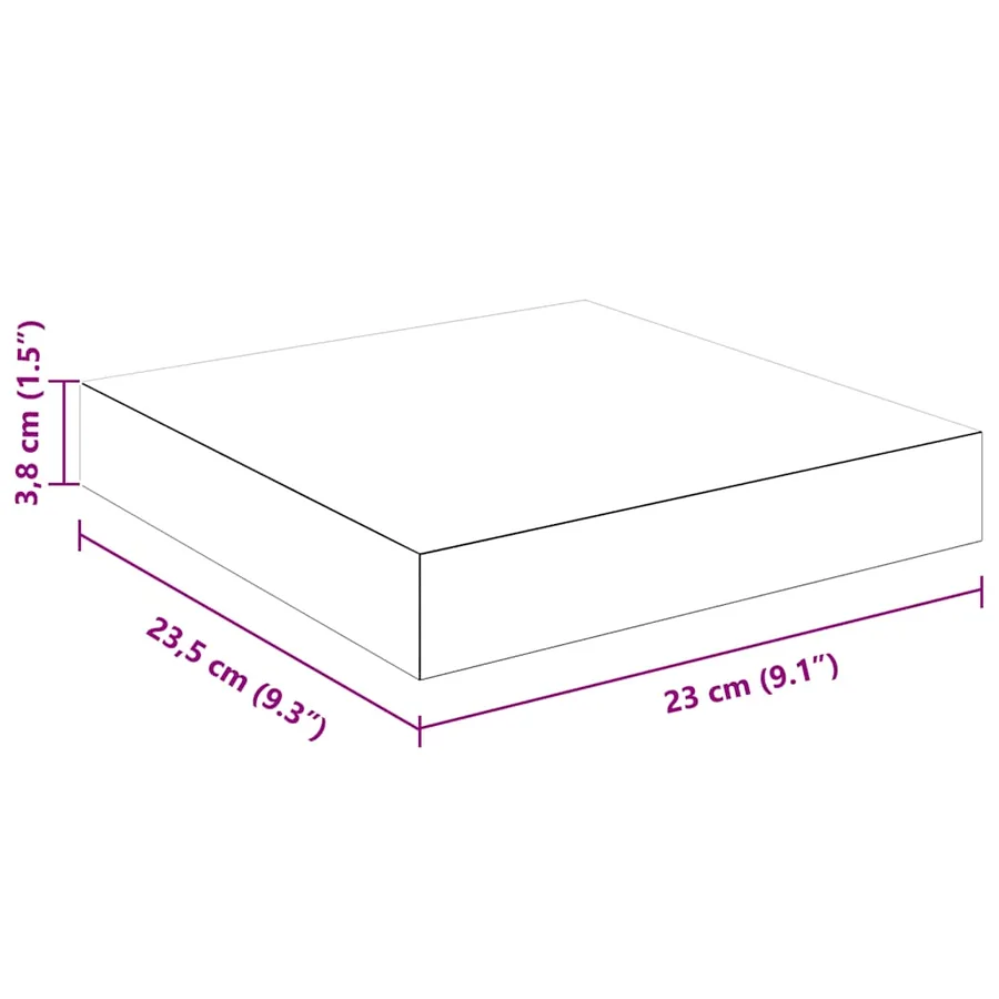 Étagère murale flottante 4 pcs Blanc brillant 23x23,5x3,8cm MDF - 16