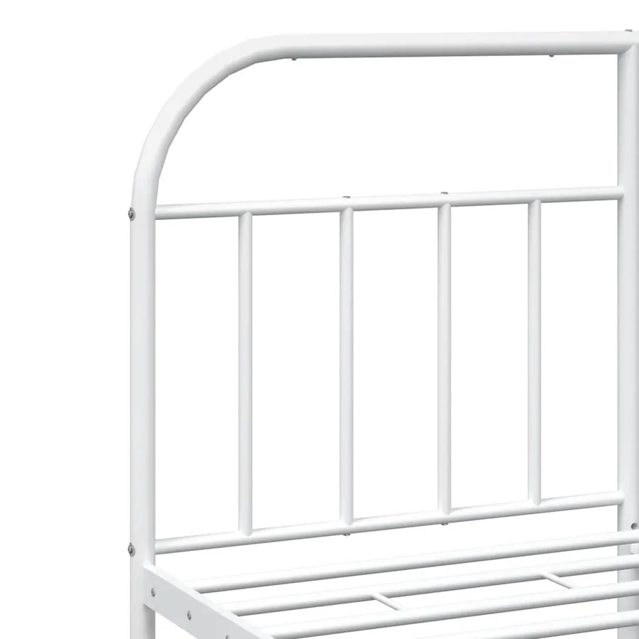 Cadre de lit métal sans matelas et pied de lit blanc 135x190 cm - 9