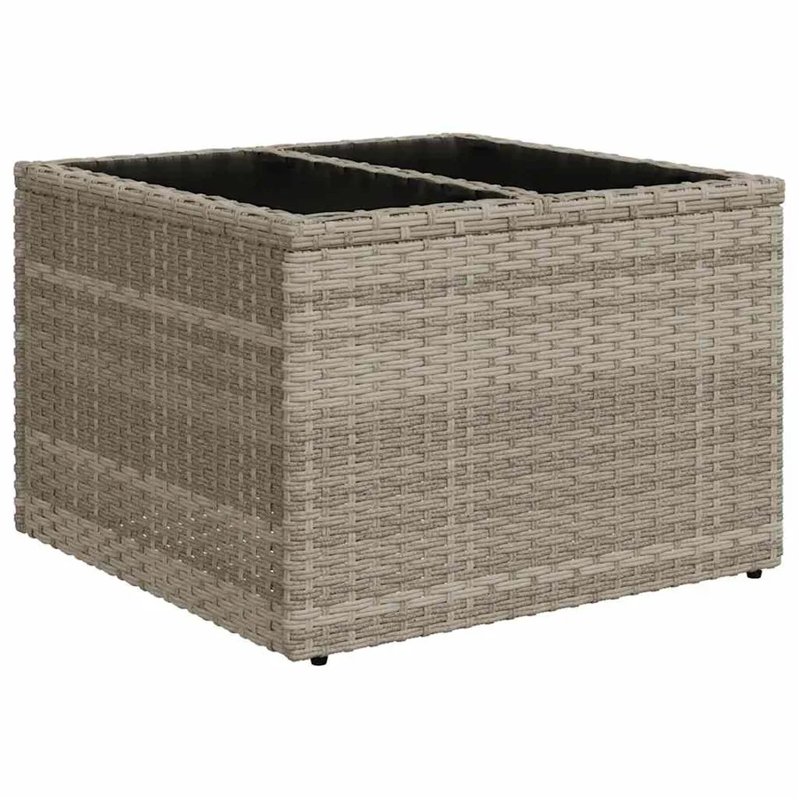 Salon de jardin 6 pcs avec coussins gris clair résine tressée - 6