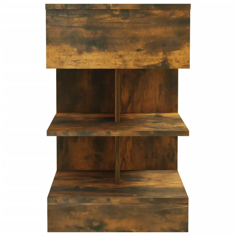 Table de chevet Chêne fumé 40x35x65 cm Bois d'ingénierie - 4