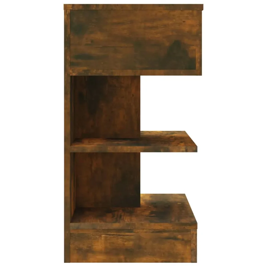 Table de chevet Chêne fumé 40x35x65 cm Bois d'ingénierie - 6
