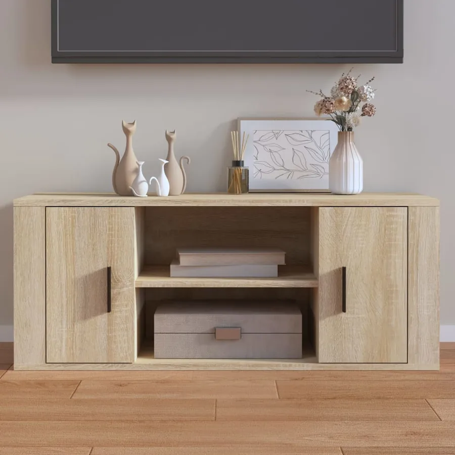 Meuble TV Chêne sonoma 100x35x40 cm Bois d'ingénierie