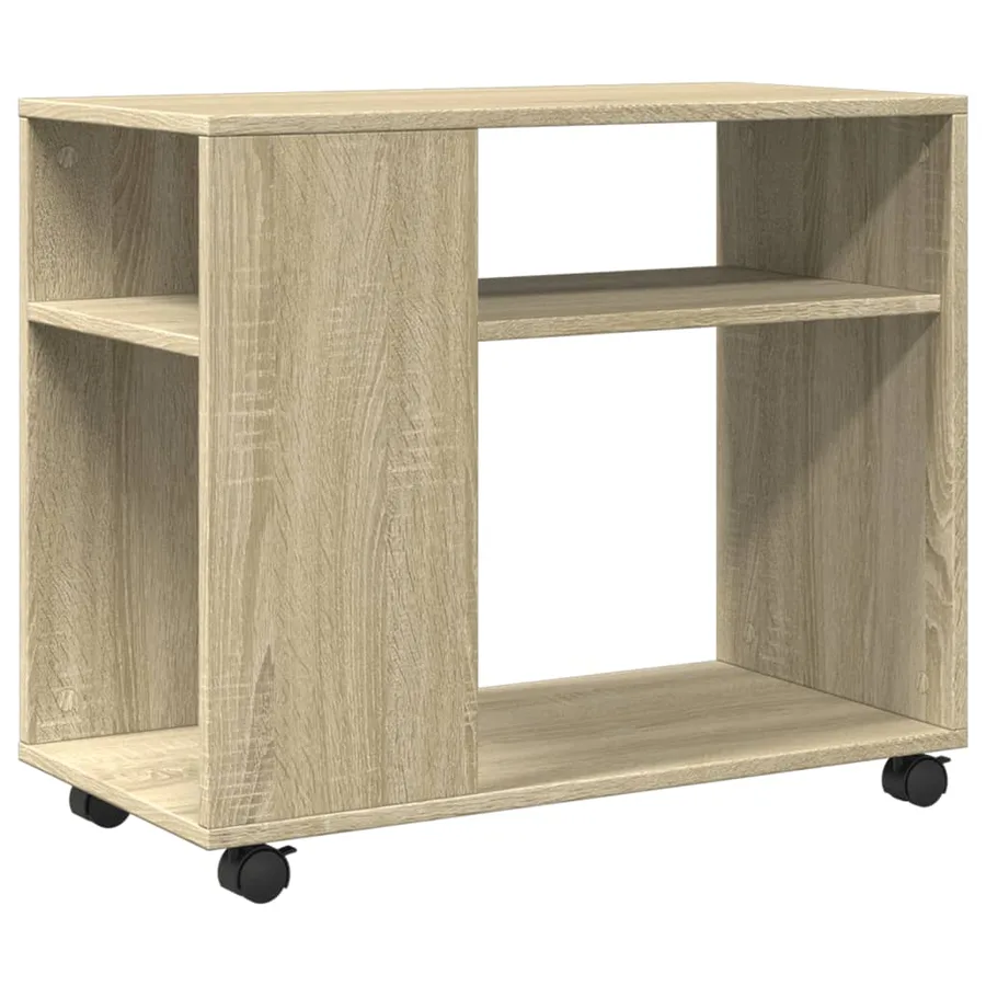 Table d'appoint avec roues Chêne sonoma bois d'ingénierie - 2