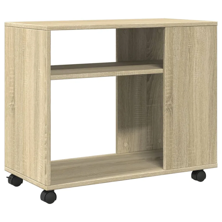 Table d'appoint avec roues Chêne sonoma bois d'ingénierie - 7
