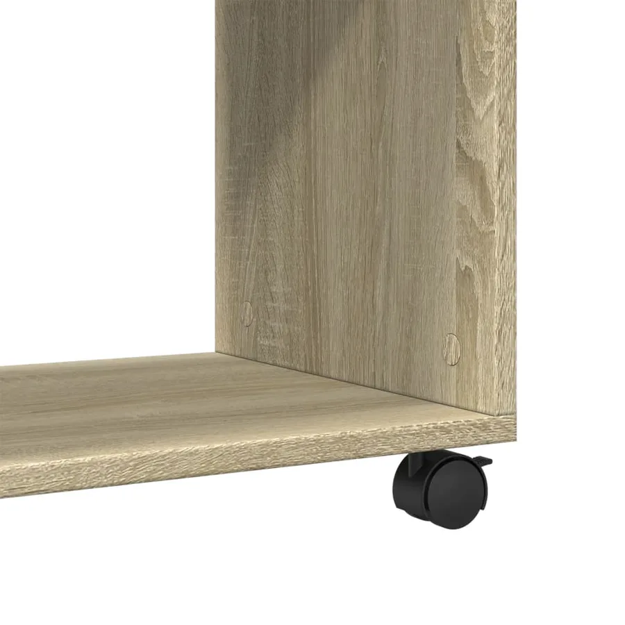 Table d'appoint avec roues Chêne sonoma bois d'ingénierie - 8
