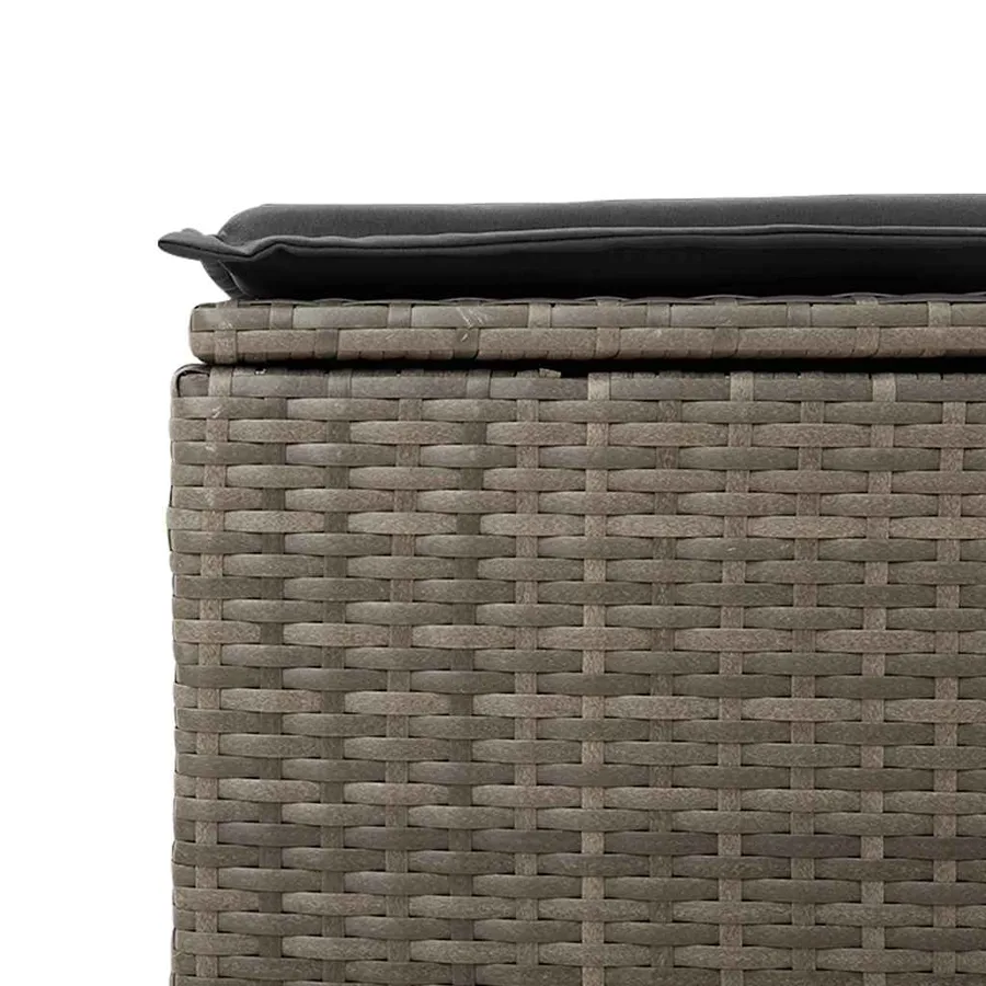 Salon de jardin 8 pcs avec coussins gris résine tressée - 16
