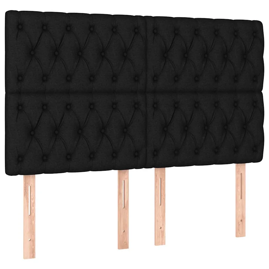 Cadre de lit sans matelas noir 140x190 cm tissu - 9