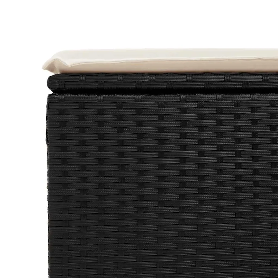 Salon de jardin 6 pcs avec coussins noir résine tressée - 11