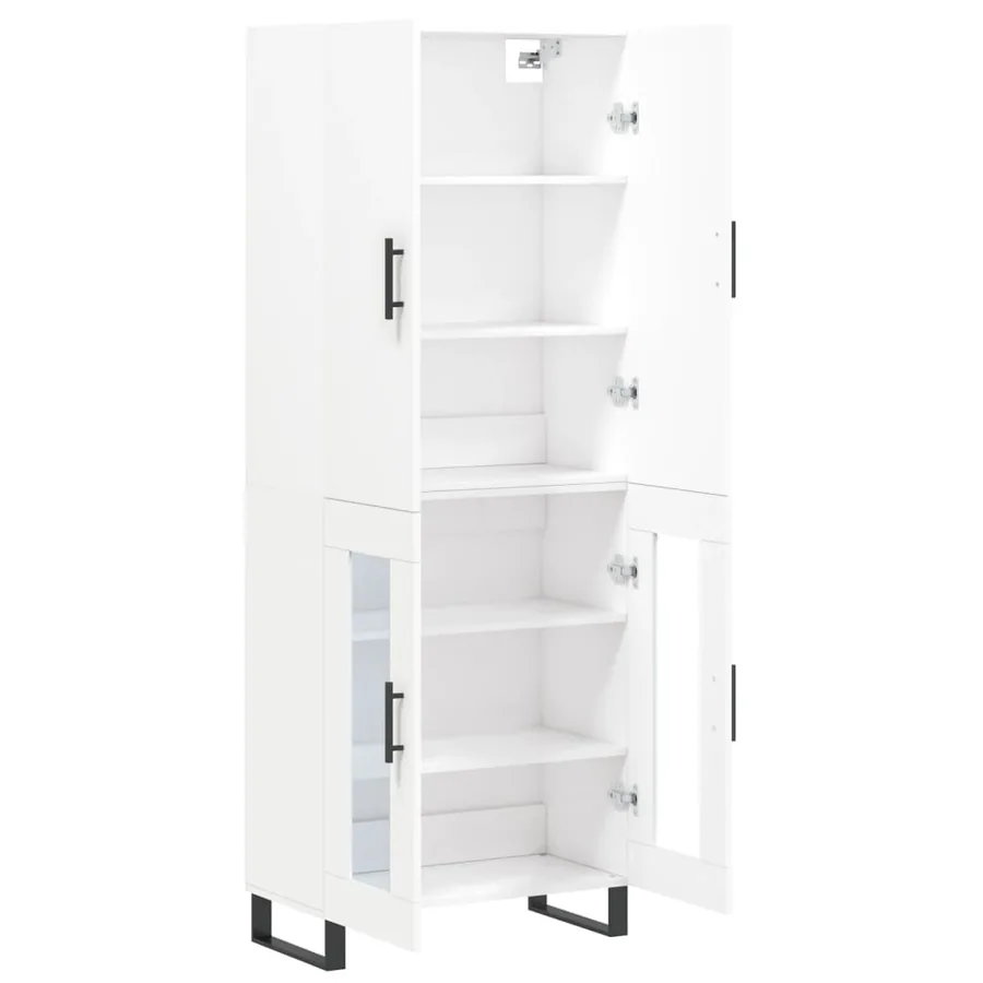 Buffet haut Blanc 69,5x34x180 cm Bois d'ingénierie - 2