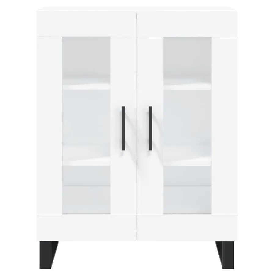 Buffet haut Blanc 69,5x34x180 cm Bois d'ingénierie - 8