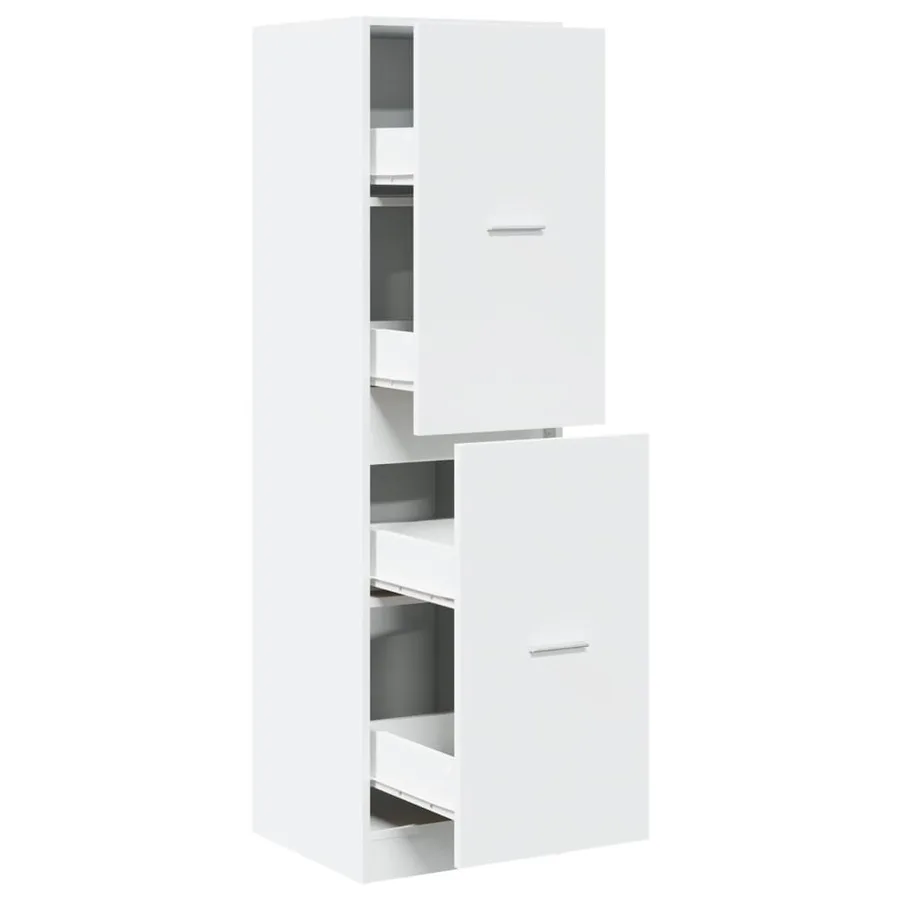 Armoire d'apothicaire blanc 40x41x144,5 cm bois d'ingénierie - 2
