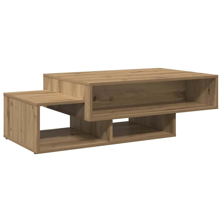 Table basse chêne artisanal 105x55x32 cm bois d'ingénierie - 2