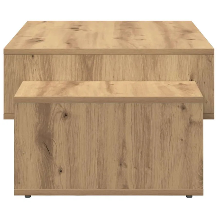 Table basse chêne artisanal 105x55x32 cm bois d'ingénierie - 5
