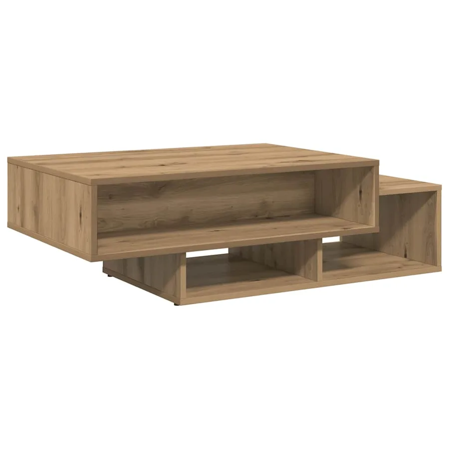 Table basse chêne artisanal 105x55x32 cm bois d'ingénierie - 6