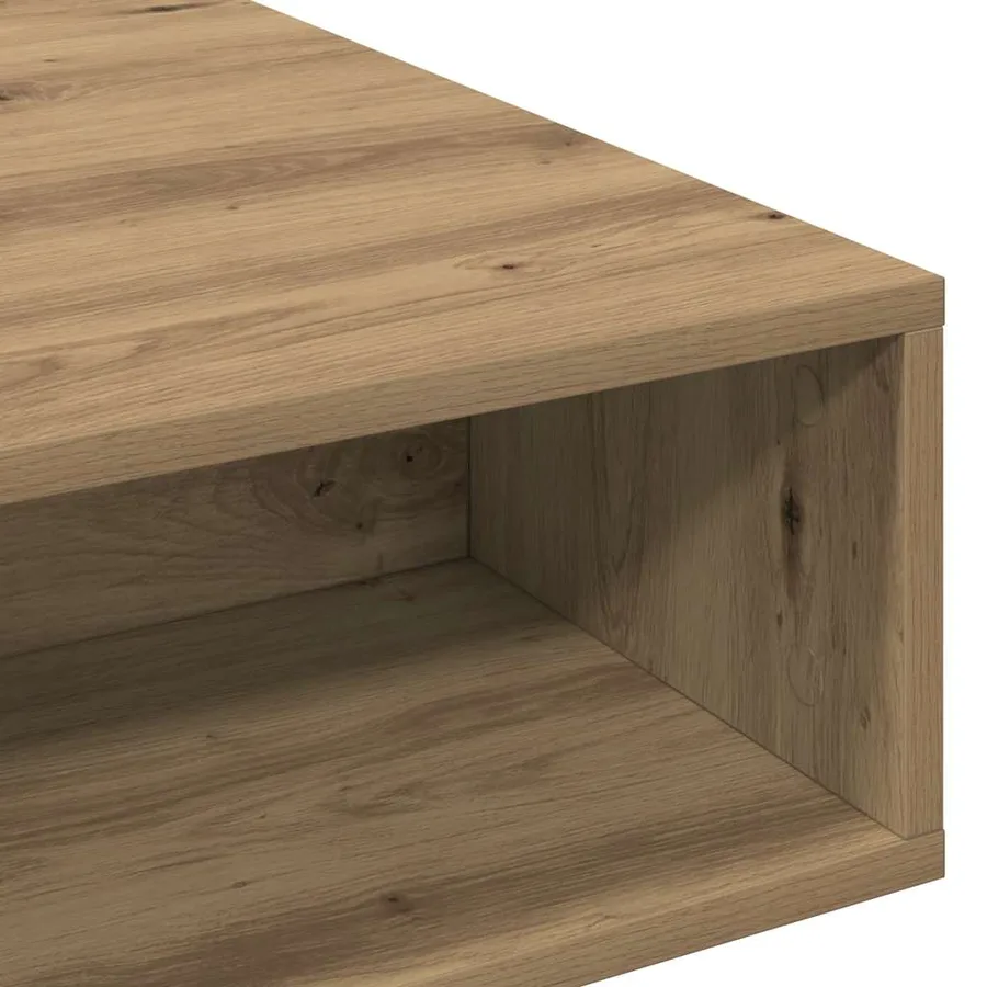 Table basse chêne artisanal 105x55x32 cm bois d'ingénierie - 7