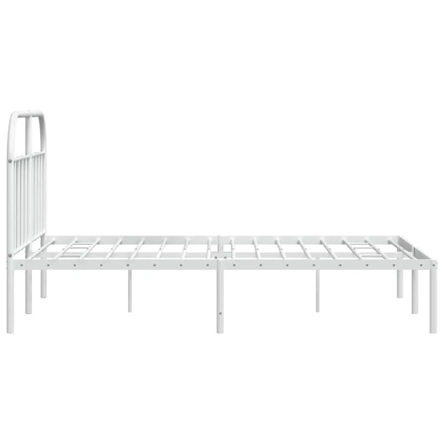 Cadre de lit métal sans matelas et tête de lit blanc 150x200 cm - 7