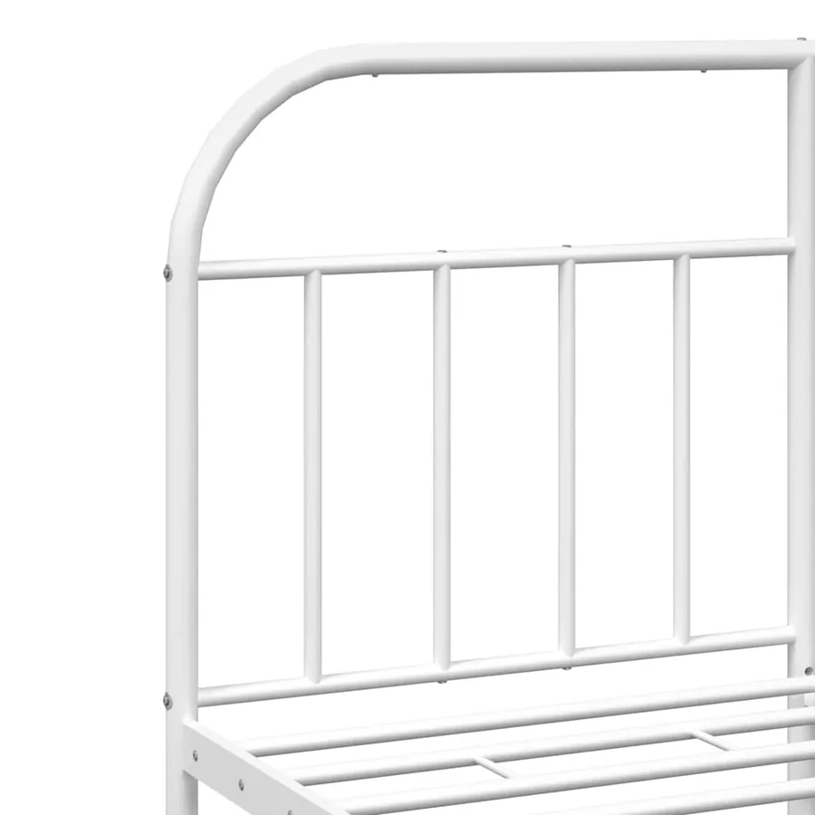 Cadre de lit métal sans matelas et tête de lit blanc 150x200 cm - 9