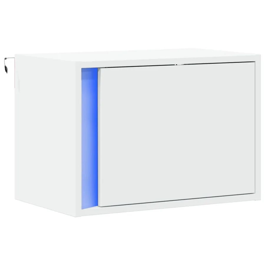 Table de chevet murale avec lumières LED blanc - 3