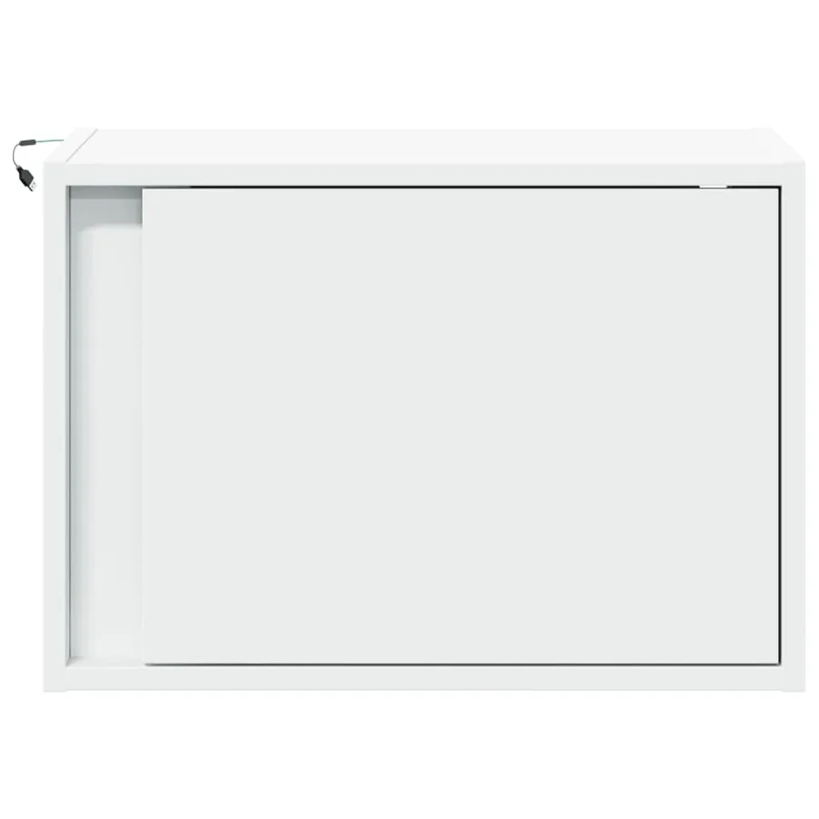 Table de chevet murale avec lumières LED blanc - 6