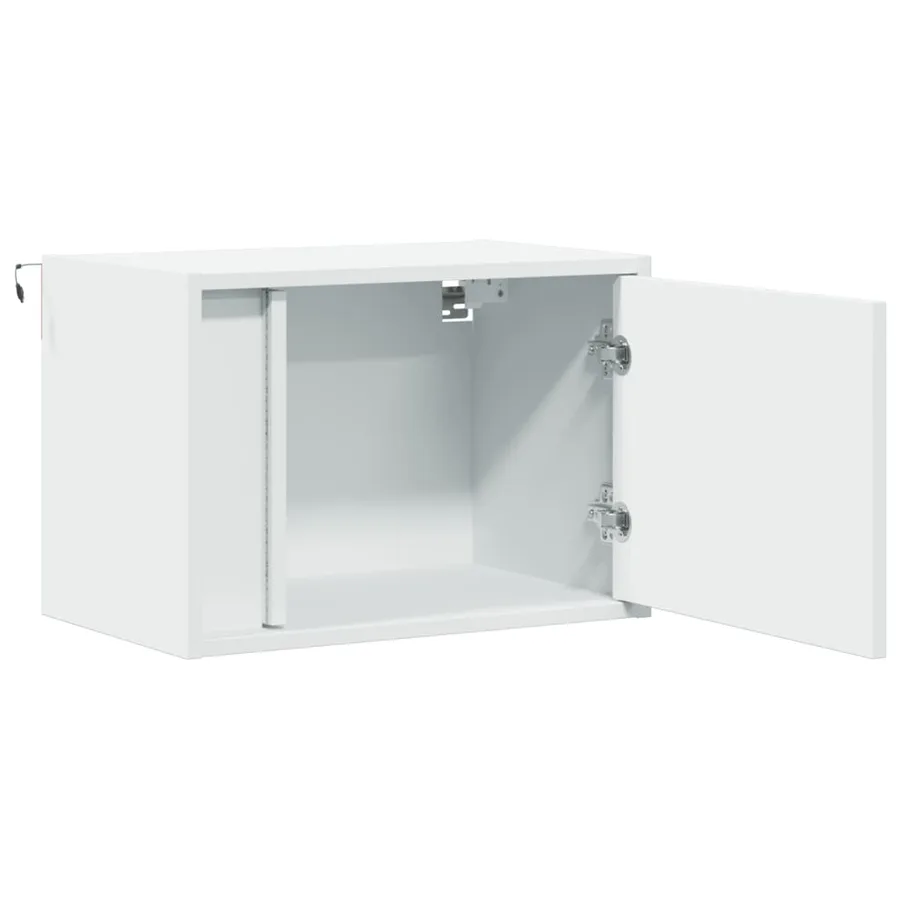 Table de chevet murale avec lumières LED blanc - 7