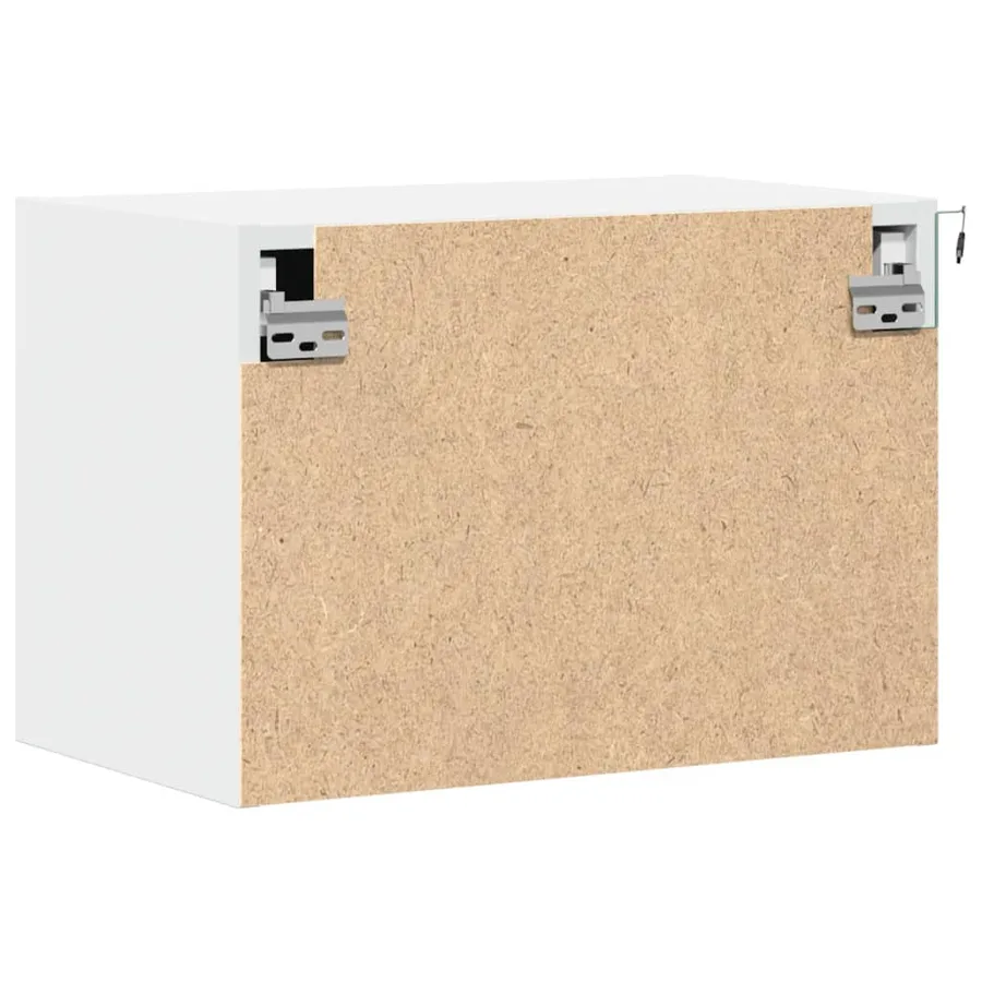 Table de chevet murale avec lumières LED blanc - 9