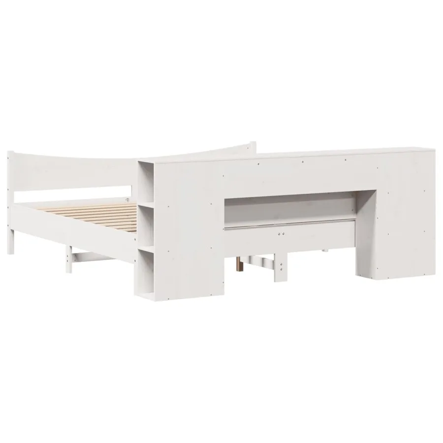 Cadre de lit sans matelas blanc 200x200 cm bois massif de pin - 8