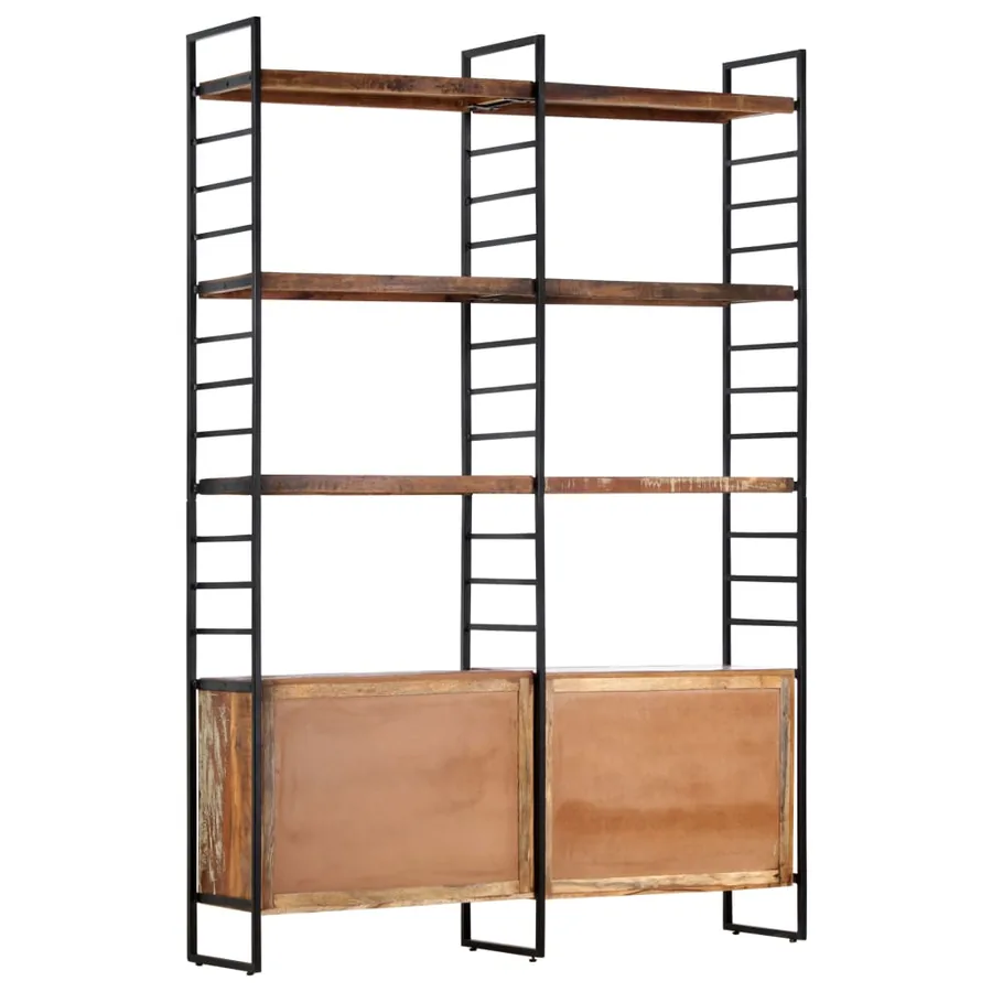 Bibliothèque 4 niveaux 124x30x180cm Bois solide de récupération - 4