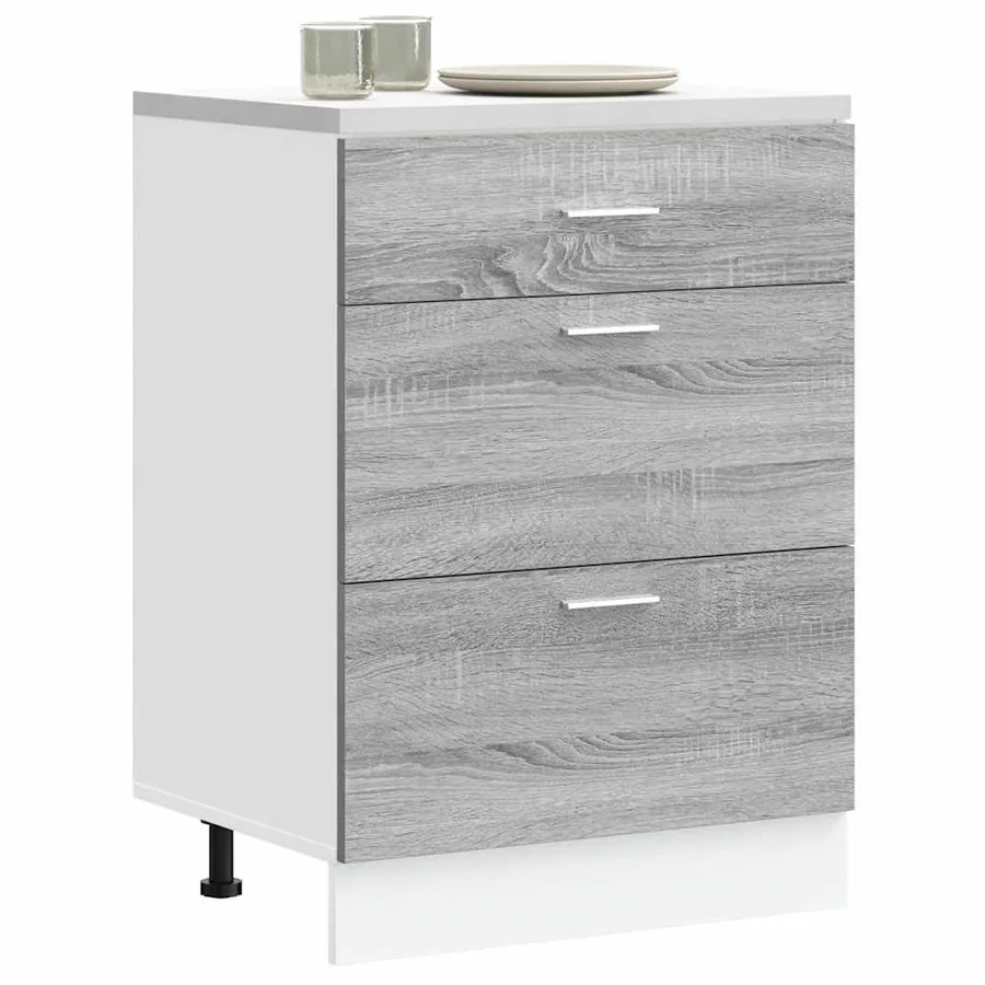 Meuble bas de cuisine "Lyon" Gris Sonoma Bois d'ingénierie