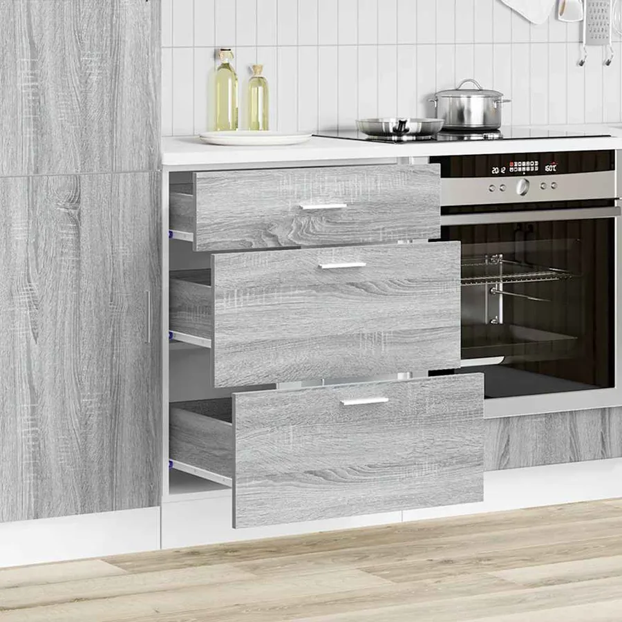 Meuble bas de cuisine "Lyon" Gris Sonoma Bois d'ingénierie - 3