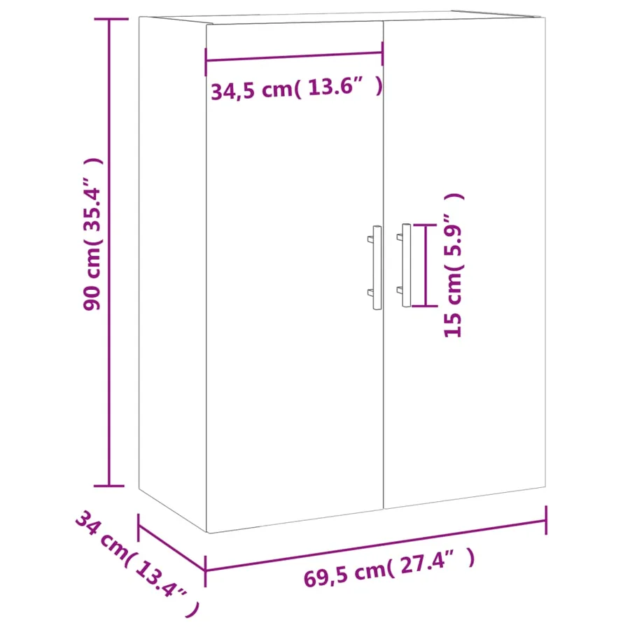 Armoire murale blanc 69,5x34x90 cm - 13