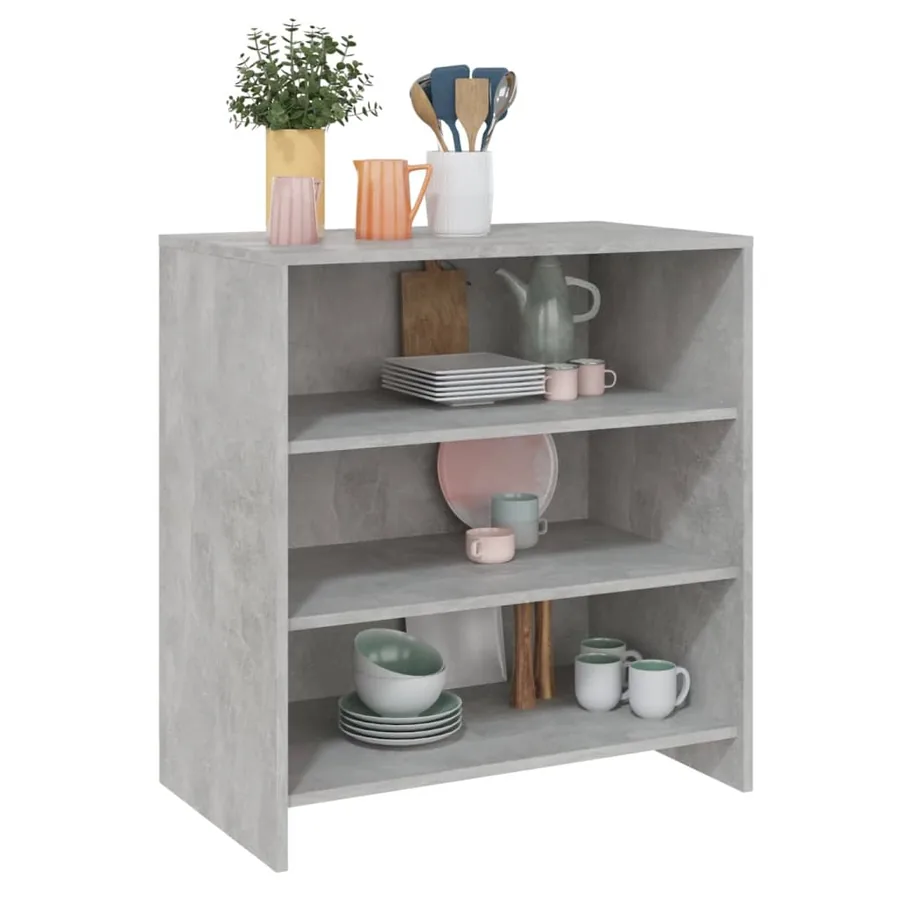 Buffet Gris béton 70x40,5x75 cm Bois d'ingénierie - 4