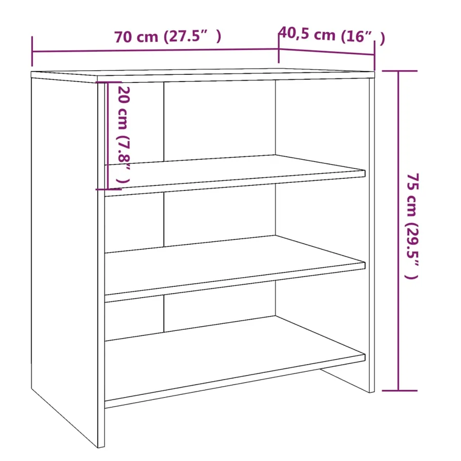 Buffet Gris béton 70x40,5x75 cm Bois d'ingénierie - 7