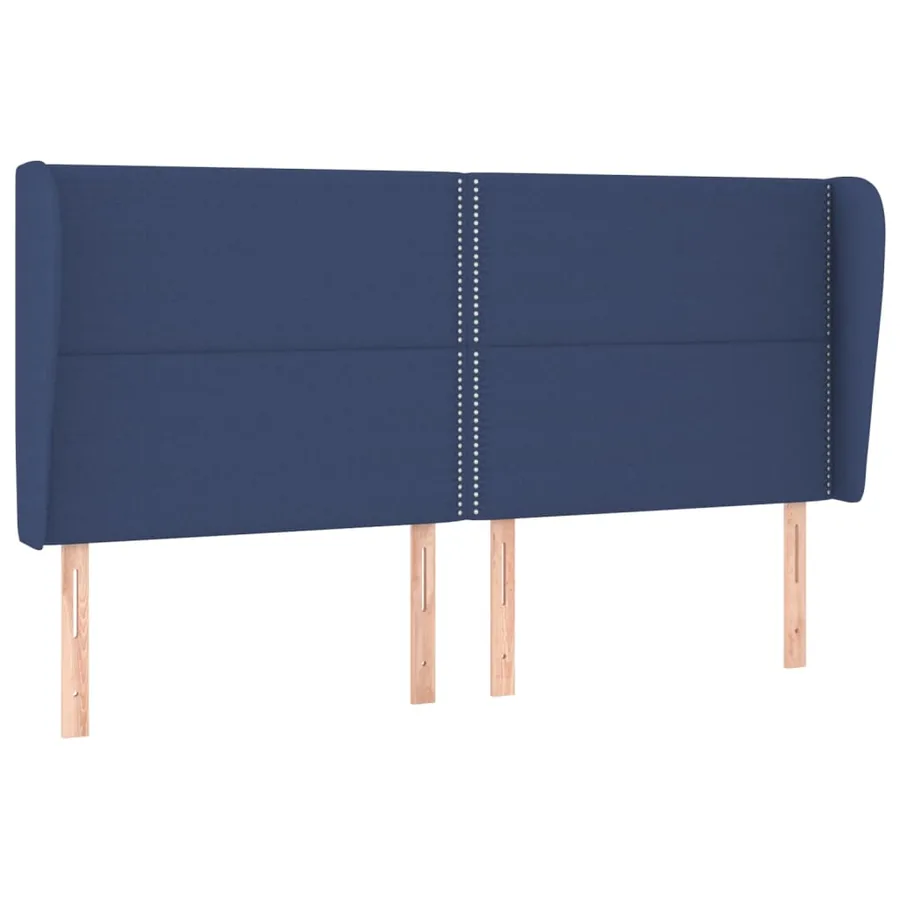 Sommier à lattes de lit avec matelas Bleu 200x200 cm Tissu - 6